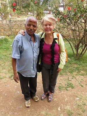 Dianne Cheseldine reunited with her gardener and dear friend, Sahli, on her trip to Ethiopia.