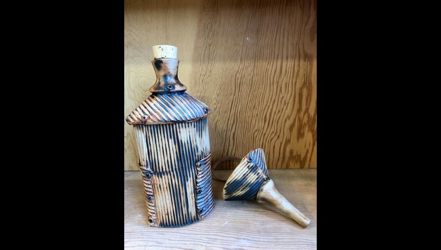 Corrugated flask and funnel by Wedge owner Sutter Stremmel.