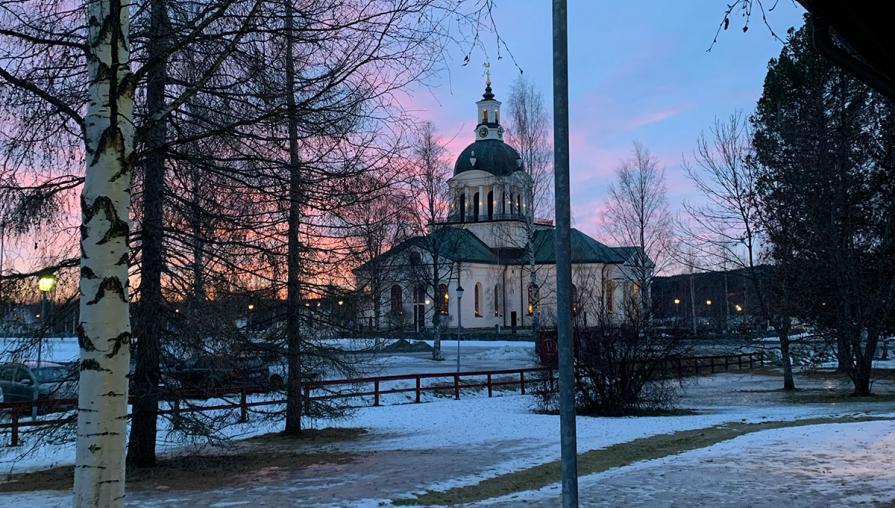 A church in the town of Skellefteå, Sweden.