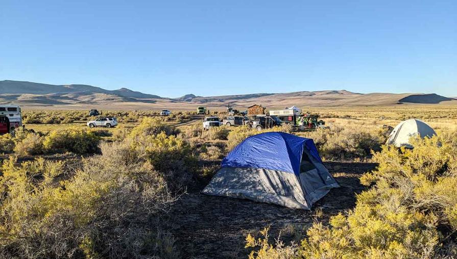 A view of a campsite. 