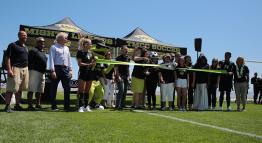 Ribbon cutting at TMCC Soccer opening day.