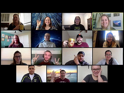 Screenshot of the Advising team on a video call.