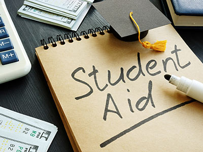 Student aid written on paper