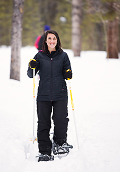 Young Woman Snowshoeing Image