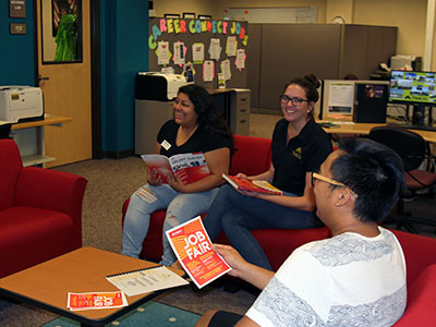 Photo of students in Career Center