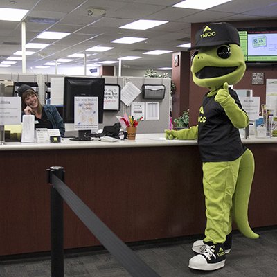Photo of Wizard in the Financial Aid Office.