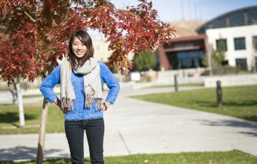 TMCC student in blue sweater