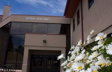 flowers and Sierra Building entrance