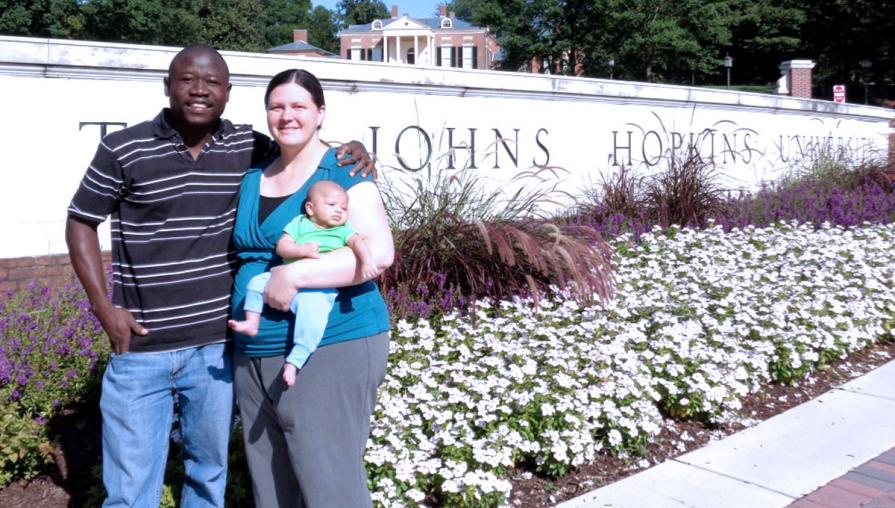 Mywinnyaa and his family’s arrival at Johns Hopkins University.