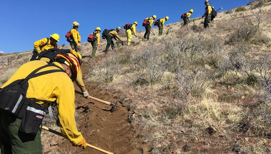 Basic WildLand Academy students learn the techniques to fight fires as a crew
