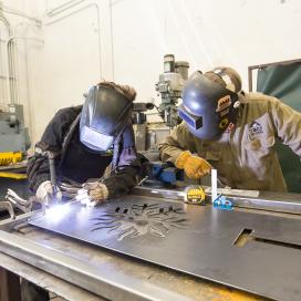 Students welding
