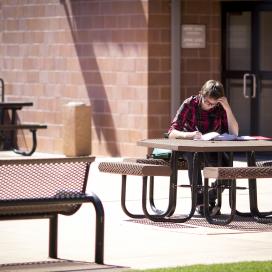 Student sitting at a table