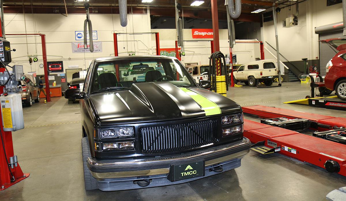 The TMCC truck in the automotive program workshop.