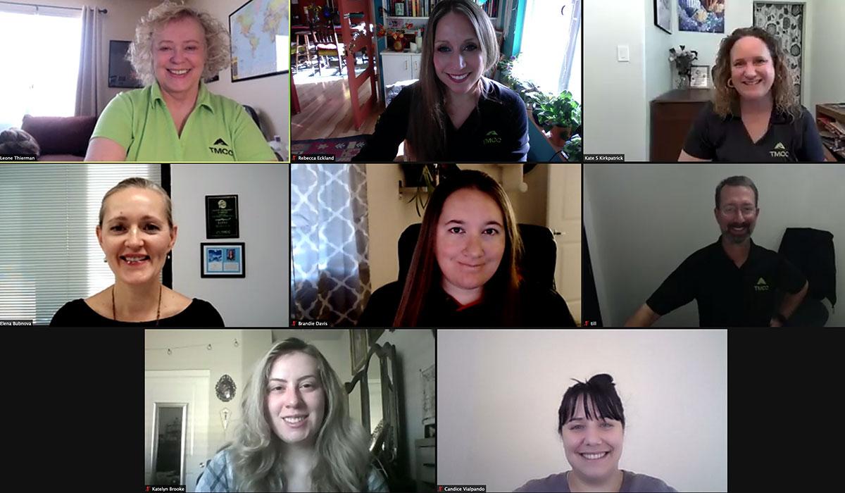 Screenshot of TMCC staff on a video conference.