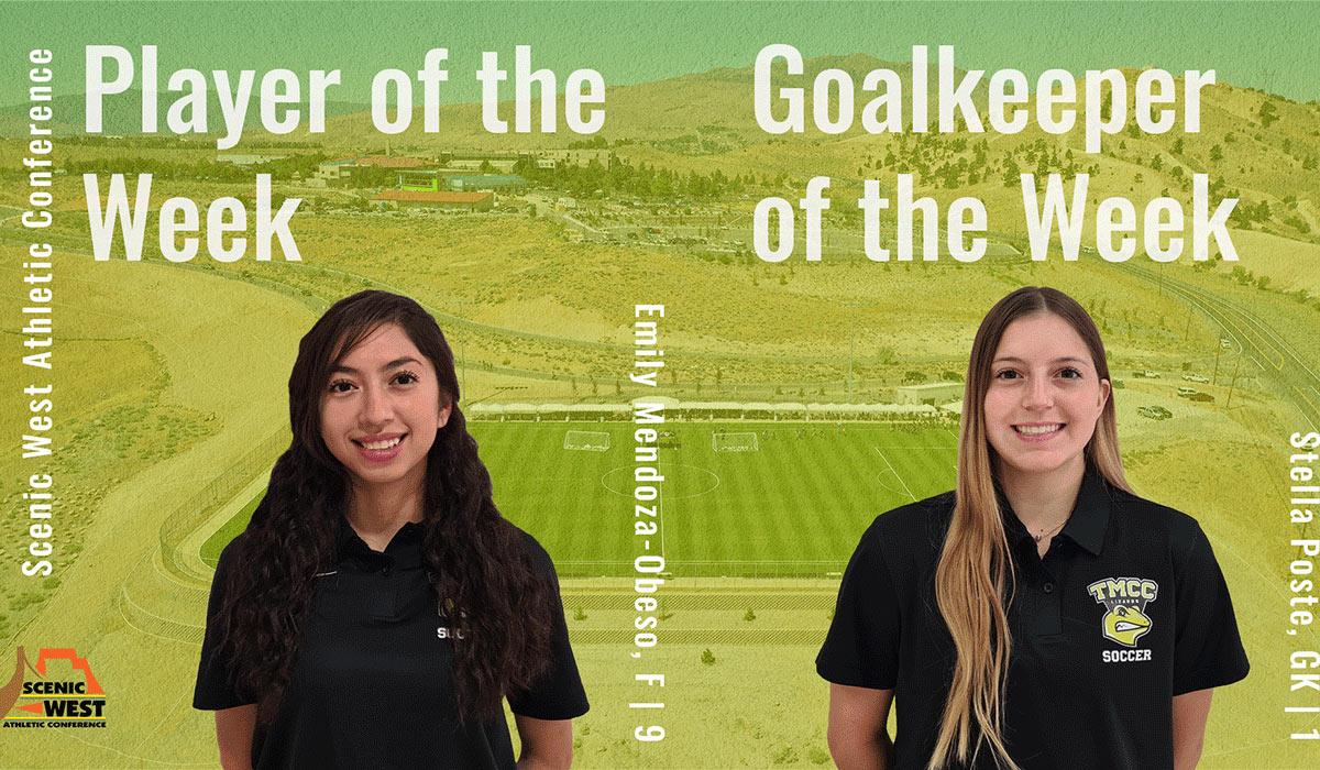 TMCC student-athletes emily mendoza-obeso and freshman stella poste who earned conference accolades