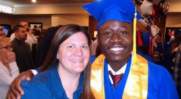 George Mywinnyaa with his wife at his TMCC graduation in 2015.
