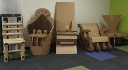 Cardboard chair designs from the DICE competition.