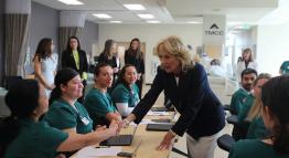First Lady Dr. Jill Biden meets TMCC Nursing students.