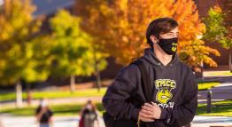 student on tmcc's dandini campus in fall