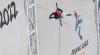 David Wise inverted in the air while competing in the Men's Freeski Halfpipe.